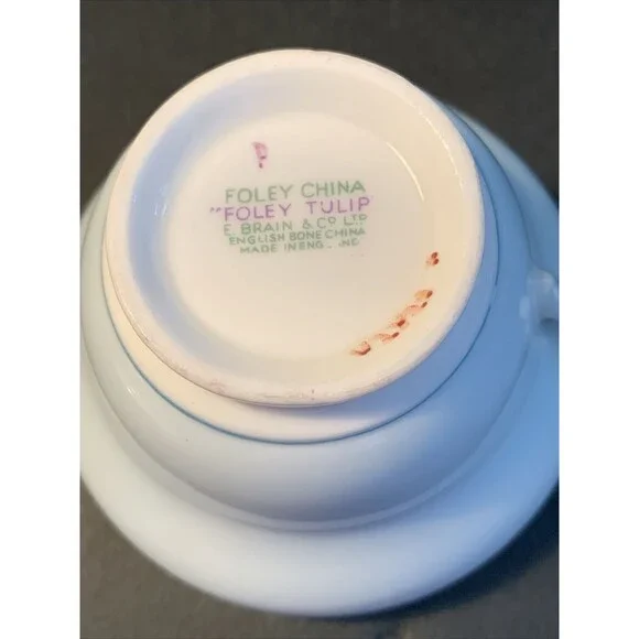 EB Foley Tulip Cup and Saucer Fine Bone China, Made in England - Picture 7 of 7